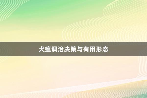 犬瘟调治决策与有用形态
